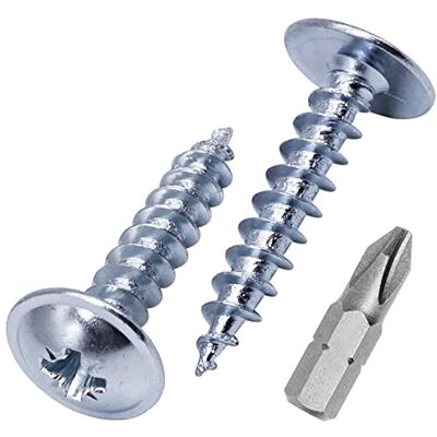 Marcopol Lote de 50 parafusos de madeira de aço galvanizado de 5,0 x 25 mm, parafusos de metal, cabeça de feixe modificada, auto-roscante (50, 5,0 x 25 mm) Marcopol Lote de 50 parafusos de madeira de aço galvanizado de 5,0 x 25 mm, parafusos de metal, cabeça de feixe modificada, auto-roscante (50, 5,0 x 25 mm)