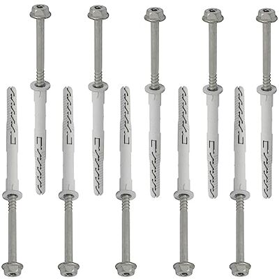 AERZETIX Conjunto de 10 buchas de plástico Ø 10 x 120 mm com flange 10 parafusos Ø 7 x 130 mm auto-roscantes com flange de cabeça hexagonal pegada estrela TX40 betão tijolo fixação AERZETIX Conjunto de 10 buchas de plástico Ø 10 x 120 mm com flange 10 parafusos Ø 7 x 130 mm auto-roscantes com flange de cabeça hexagonal pegada estrela TX40 betão tijolo fixação