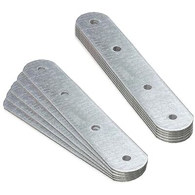 OMIdeas 10 placas de união de suportes planos (120 x 25 x 2) placas de fixação de metal plano letina aço suportes de canto reto galvanizado OMIdeas 10 placas de união de suportes planos (120 x 25 x 2) placas de fixação de metal plano letina aço suportes de canto reto galvanizado