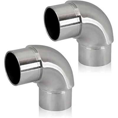 PRIOstahl 2 peças de conector de tubo de aço inoxidável V2A, conector de tubo de arco circular, conector de tubo de diâmetro Ø 42,4 mm para tubos redondos, conector de tubo de mão para PRIOstahl 2 peças de conector de tubo de aço inoxidável V2A, conector de tubo de arco circular, conector de tubo de diâmetro Ø 42,4 mm para tubos redondos, conector de tubo de mão para