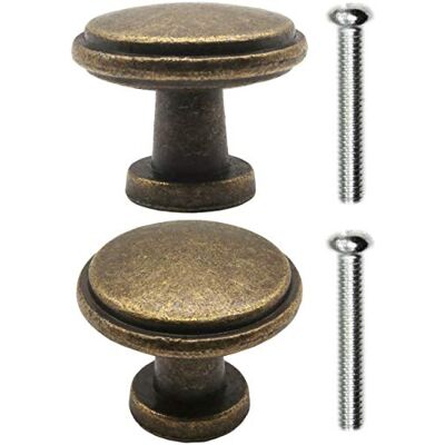 Fuxxer.eu FUXXER 2 puxadores antigos para móveis, maçanetas de gaveta, design vintage, bronze, latão, cozinha, buffet, 26 x 21 mm, conjunto de 2 unidades, inclui parafusos Fuxxer.eu FUXXER 2 puxadores antigos para móveis, maçanetas de gaveta, design vintage, bronze, latão, cozinha, buffet, 26 x 21 mm, conjunto de 2 unidades, inclui parafusos