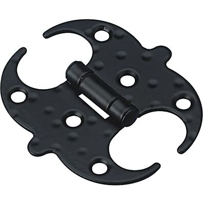 Amig Dobradiça tipo borboleta para portas batíveis de entrada e passo, e armários Mod.553 de aço acabamento em preto estilo forjado, 125 x 120 x 2 mm Amig Dobradiça tipo borboleta para portas batíveis de entrada e passo, e armários Mod.553 de aço acabamento em preto estilo forjado, 125 x 120 x 2 mm