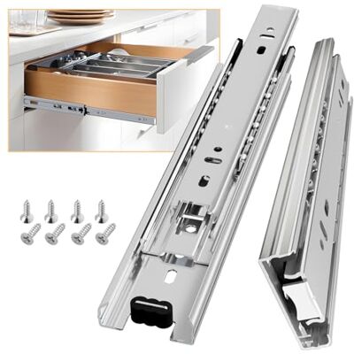 AOLISHENG Corredores de gaveta totalmente extensíveis deslizantes de 350 mm, rolamentos de esferas, para gavetas de alta resistência, 45 kg, capacidade de rolamento, 1 par AOLISHENG Corredores de gaveta totalmente extensíveis deslizantes de 350 mm, rolamentos de esferas, para gavetas de alta resistência, 45 kg, capacidade de rolamento, 1 par
