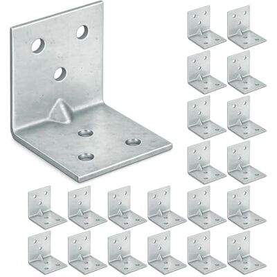 OMIdeas 20 x Conectores em ângulo (30 x 30 x 30) Esquadro largo Suportes de ângulo reforçados de canto em folha de aço galvanizado OMIdeas 20 x Conectores em ângulo (30 x 30 x 30) Esquadro largo Suportes de ângulo reforçados de canto em folha de aço galvanizado