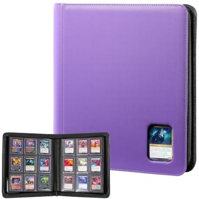 ProCase Álbum para Toploaders 3 x 4", 324 bolsos roxo 9 bolsos de carga lateral, arquivo com fecho de correr e janela, sem PVC, para TCG e cartas desportivas ProCase Álbum para Toploaders 3 x 4", 324 bolsos roxo 9 bolsos de carga lateral, arquivo com fecho de correr e janela, sem PVC, para TCG e cartas desportivas