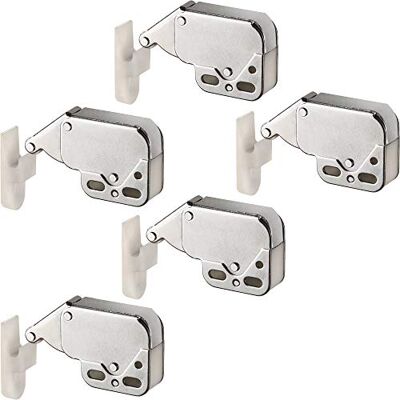 Gedotec Trava de mola Mini Latch fecho de pressão porta aço níquel Feder-Schnappverschluss para parafuso Möbel-schnäpper com equivalente 5 peças Druckschnapper armário Gedotec Trava de mola Mini Latch fecho de pressão porta aço níquel Feder-Schnappverschluss para parafuso Möbel-schnäpper com equivalente 5 peças Druckschnapper armário