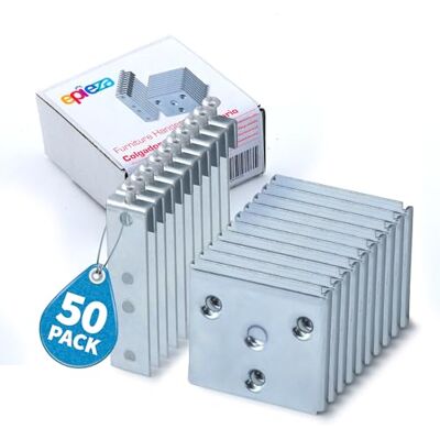 EPIEZA Conjunto de 50 cabides para cabeceiras, cabeças, móveis de cozinha, armários, (inclui cotonete e suporte de placa). Hardware para pendurar móveis de cozinha. EPIEZA Conjunto de 50 cabides para cabeceiras, cabeças, móveis de cozinha, armários, (inclui cotonete e suporte de placa). Hardware para pendurar móveis de cozinha.