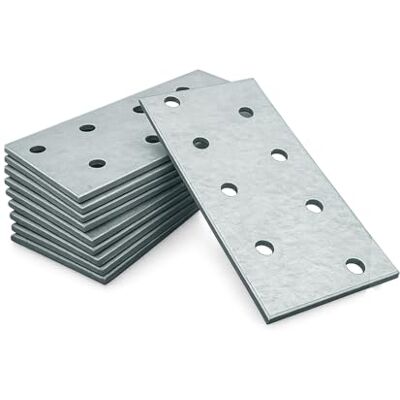 OMIdeas 10 placas perfuradas (80 x 40 x 2) placas de união planas de aço placa de montagem suporte de fixação galvanizado OMIdeas 10 placas perfuradas (80 x 40 x 2) placas de união planas de aço placa de montagem suporte de fixação galvanizado