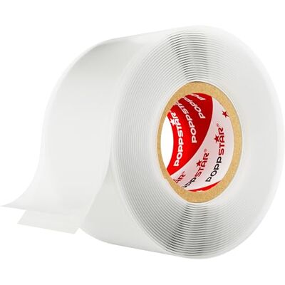 POPPSTAR Fita de silicone auto-vedante, 3 m x 25 mm, fita isolante e de vedação (água, ar), transparente, 1 rolo POPPSTAR Fita de silicone auto-vedante, 3 m x 25 mm, fita isolante e de vedação (água, ar), transparente, 1 rolo