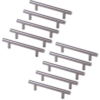 EMUCA Lote de 10 puxadores para móveis Ø12mm distância entre furos 224mm em aço acabado em níquel acetinado, 10 unidades EMUCA Lote de 10 puxadores para móveis Ø12mm distância entre furos 224mm em aço acabado em níquel acetinado, 10 unidades