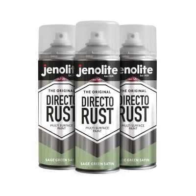 JENOLITE DIRECTORUST Tinta spray acetinada SALVIA VERDE 3x400ml Tinta multisuperfície tudo em um: metal, madeira, plástico Aplicar diretamente sobre a ferrugem RAL 7494C JENOLITE DIRECTORUST Tinta spray acetinada SALVIA VERDE 3x400ml Tinta multisuperfície tudo em um: metal, madeira, plástico Aplicar diretamente sobre a ferrugem RAL 7494C