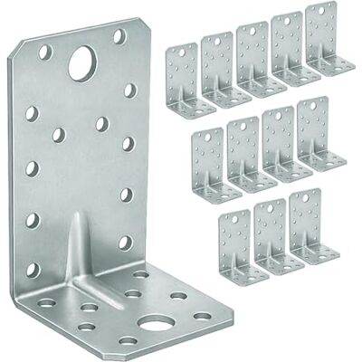 OMIdeas 12 x esquadra metálica de ângulo (90 x 50 x 55 x 2,5) conectores angulares com flange ângulos metálicos galvanizados OMIdeas 12 x esquadra metálica de ângulo (90 x 50 x 55 x 2,5) conectores angulares com flange ângulos metálicos galvanizados