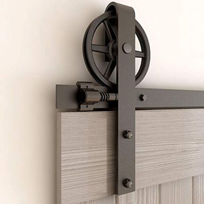 CCJH Conjunto de calhas para porta de correr de 183 cm, calha de porta de correr, sistema de calha suspensa para porta de madeira individual (estilo roda-01) CCJH Conjunto de calhas para porta de correr de 183 cm, calha de porta de correr, sistema de calha suspensa para porta de madeira individual (estilo roda-01)