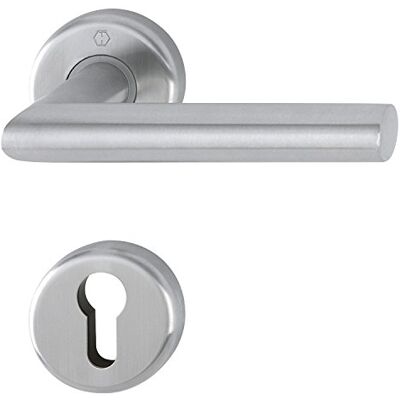 HOPPE Cilindro perfilado Utrecht em roseta, para espessura da porta 39 47 mm, aço inoxidável fosco, 1 peça, HOPPE Cilindro perfilado Utrecht em roseta, para espessura da porta 39 47 mm, aço inoxidável fosco, 1 peça,