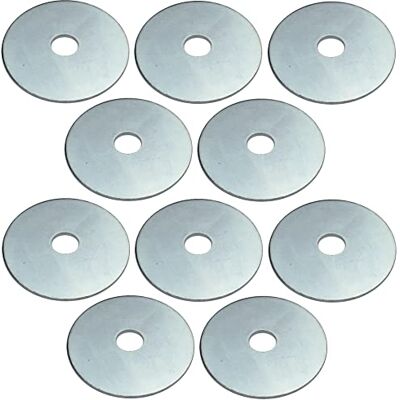 AERZETIX C49700 Conjunto de 10 arruelas planas largas para carroçaria M8 Ø 8,4 x 40 x 1,7 mm, em aço galvanizado AERZETIX C49700 Conjunto de 10 arruelas planas largas para carroçaria M8 Ø 8,4 x 40 x 1,7 mm, em aço galvanizado