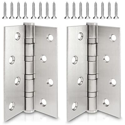 ECENCE Dobradiça para Porta de Aço Inoxidável 304 (V2A) 2 Peças Prata Dobradiça de ferragem com rolamento de esferas quádruplo, Espessura do material 2,5 mm ECENCE Dobradiça para Porta de Aço Inoxidável 304 (V2A) 2 Peças Prata Dobradiça de ferragem com rolamento de esferas quádruplo, Espessura do material 2,5 mm