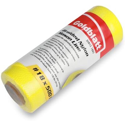 Goldblatt Corda de Pedreiro #18 x 153 m, Fio de Pedreiro de Nylon Trançado, Cordão Trançado de Nylon Amarelo Fluorescente, Resistência à Ruptura, para Construção, Alvenaria, Agricultura Goldblatt Corda de Pedreiro #18 x 153 m, Fio de Pedreiro de Nylon Trançado, Cordão Trançado de Nylon Amarelo Fluorescente, Resistência à Ruptura, para Construção, Alvenaria, Agricultura