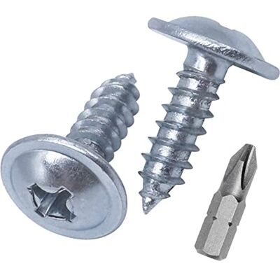 Marcopol Embalagem de 100 parafusos de aço galvanizado, para madeira e metal, cabeça de cruz modificada redonda e larga, auto-roscantes, 4,2 x 13 mm Marcopol Embalagem de 100 parafusos de aço galvanizado, para madeira e metal, cabeça de cruz modificada redonda e larga, auto-roscantes, 4,2 x 13 mm