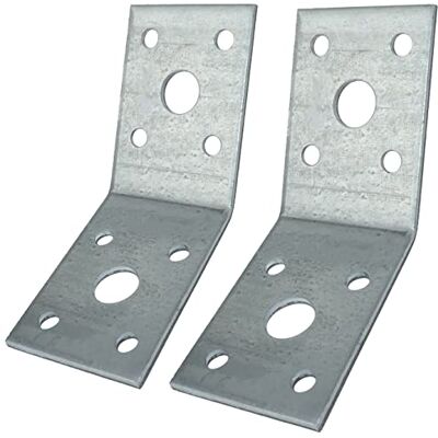 AERZETIX Conjunto de 2 placas de montagem e fixação de 135° 50 x 50 x 35 x 2,5 mm, esquadria/ângulo, suporte perfurado de estrutura com 10 orifícios, em aço galvanizado Z275 AERZETIX Conjunto de 2 placas de montagem e fixação de 135° 50 x 50 x 35 x 2,5 mm, esquadria/ângulo, suporte perfurado de estrutura com 10 orifícios, em aço galvanizado Z275