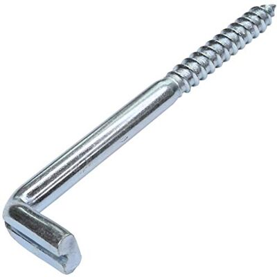 AERZETIX Conjunto de 20 ganchos em forma de L Ø 5,8 x 100 mm, Parafuso para madeira rosqueada, Escarpia para parafusos, Alcaiatas com rosca Aço AERZETIX Conjunto de 20 ganchos em forma de L Ø 5,8 x 100 mm, Parafuso para madeira rosqueada, Escarpia para parafusos, Alcaiatas com rosca Aço