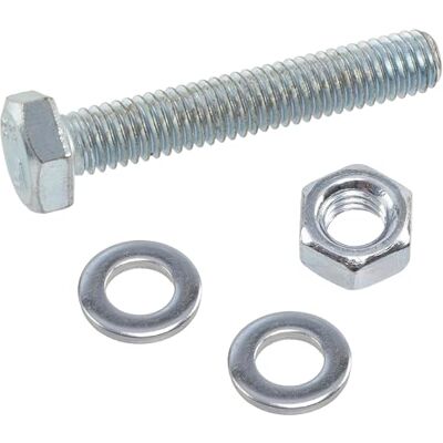 AERZETIX Conjunto de 25 parafusos M6x35 mm com cabeça hexagonal + 50 arruelas M6x12 mm + 25 porcas hexagonais M6 para bricolagem e fixação leve em aço AERZETIX Conjunto de 25 parafusos M6x35 mm com cabeça hexagonal + 50 arruelas M6x12 mm + 25 porcas hexagonais M6 para bricolagem e fixação leve em aço