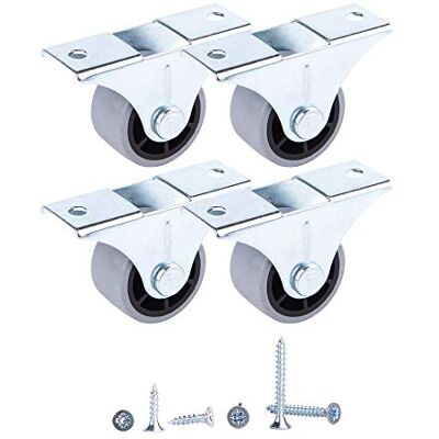 Diforma Rodas de borracha com placa de montagem de metal com parafusos para um movimento suave Diforma Rodas de borracha com placa de montagem de metal com parafusos para um movimento suave