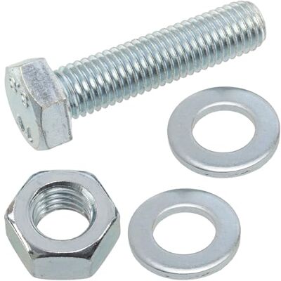 AERZETIX Conjunto de 10 parafusos de cabeça hexagonal M12x50 mm + 20 arruelas M12x24 mm + 10 porcas hexagonais M12 para bricolagem e fixação leve aço AERZETIX Conjunto de 10 parafusos de cabeça hexagonal M12x50 mm + 20 arruelas M12x24 mm + 10 porcas hexagonais M12 para bricolagem e fixação leve aço