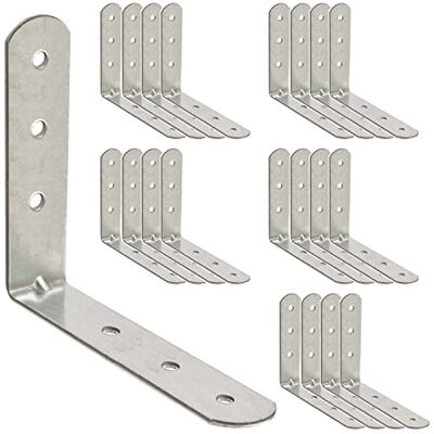OMIdeas 20 x suporte de canto (80 x 80 x 16) conectores de ângulo de madeira suporte de ângulo de aço galvanizado OMIdeas 20 x suporte de canto (80 x 80 x 16) conectores de ângulo de madeira suporte de ângulo de aço galvanizado