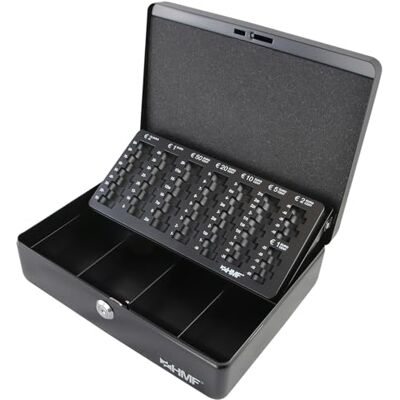 HMF Caixa de dinheiro, Bandeja para contar moedas 30 x 24 x 9 cm, Preto HMF Caixa de dinheiro, Bandeja para contar moedas 30 x 24 x 9 cm, Preto