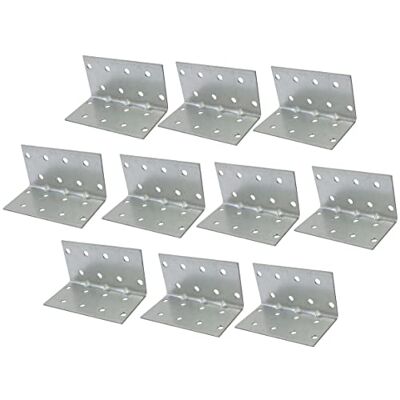 AERZETIX C58882 Conjunto de 10 quadros de montagem reforçados, 40 x 40 x 80 x 1,5 mm, esquadro com 16 orifícios, para carpintaria madeira porta, aço galvanizado Z275 AERZETIX C58882 Conjunto de 10 quadros de montagem reforçados, 40 x 40 x 80 x 1,5 mm, esquadro com 16 orifícios, para carpintaria madeira porta, aço galvanizado Z275