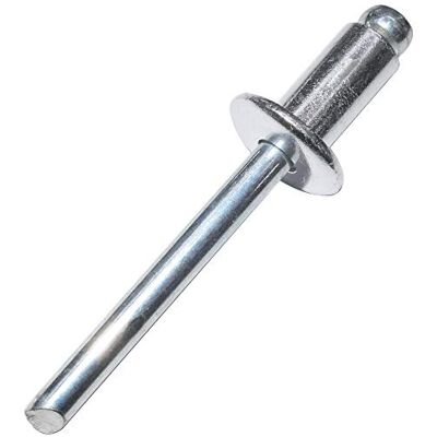 AERZETIX Conjunto de 50 rebites cegos padrão Ø 6,4 x 12 mm alumínio/aço DIN 7337 A rebite pop com ruptura da haste AERZETIX Conjunto de 50 rebites cegos padrão Ø 6,4 x 12 mm alumínio/aço DIN 7337 A rebite pop com ruptura da haste