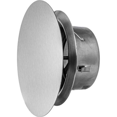 EUROPLAST Válvula de disco de aço inoxidável de 100 mm, válvula de ventilação, válvula de ventilação ajustável para parede e teto, difusor redondo ajustável, tampa de rede de ventilação EUROPLAST Válvula de disco de aço inoxidável de 100 mm, válvula de ventilação, válvula de ventilação ajustável para parede e teto, difusor redondo ajustável, tampa de rede de ventilação