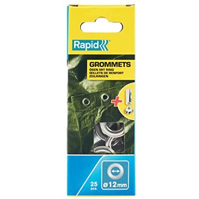 Rapid 25 ilhoses Ø 13 mm, aço, com rebitador para lona e couro Rapid 25 ilhoses Ø 13 mm, aço, com rebitador para lona e couro