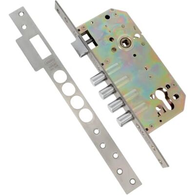 Amig Fechadura de porta Fechadura de Embutir Com Parafusos para Portas Aço 50/85 mm Inox mate Sem Cilindro e Escudo de Segurança Trinco Reversível Amig Fechadura de porta Fechadura de Embutir Com Parafusos para Portas Aço 50/85 mm Inox mate Sem Cilindro e Escudo de Segurança Trinco Reversível