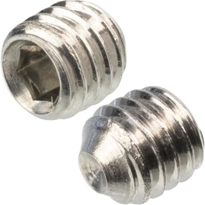 AERZETIX C76010 Conjunto de 10 parafusos de bloqueio aperto sem cabeça M3 x 3 mm com extremidade côncava tigela 6 lados ocos em aço cor prata AERZETIX C76010 Conjunto de 10 parafusos de bloqueio aperto sem cabeça M3 x 3 mm com extremidade côncava tigela 6 lados ocos em aço cor prata
