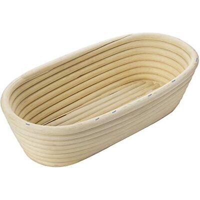 Westmark Cesta de fermentação, para massa de pão de 750 a 1000 g, oval, comprimento: aprox. 28 cm, ratan, bege claro, Westmark Cesta de fermentação, para massa de pão de 750 a 1000 g, oval, comprimento: aprox. 28 cm, ratan, bege claro,