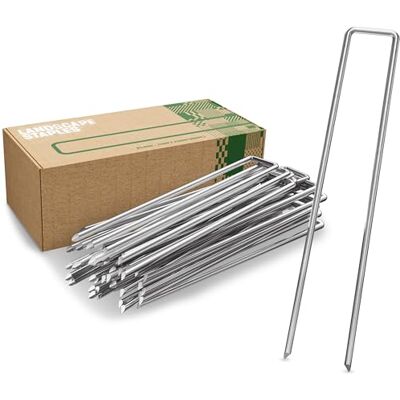 GardenGloss Grampos de fixação de aço galvanizado para pavimentos extremamente duros (250 peças) 200 mm de comprimento, 25 mm de largura, Ø 3,8 mm GardenGloss Grampos de fixação de aço galvanizado para pavimentos extremamente duros (250 peças) 200 mm de comprimento, 25 mm de largura, Ø 3,8 mm