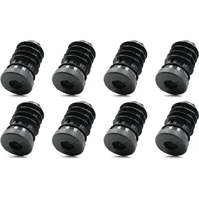 Design61 8 tampões de rosca para tubo redondo com rosca de plástico M10, diâmetro 28 mm, 1-1,5 mm, espessura da parede Design61 8 tampões de rosca para tubo redondo com rosca de plástico M10, diâmetro 28 mm, 1-1,5 mm, espessura da parede
