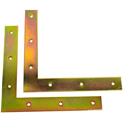 AERZETIX Conjunto de 2 quadros de montagem e fixação planos 200 x 200 x 30 x 30 x 3 mm esquadro de moldura estrutura de madeira para porta, janela em aço galvanizado amarelo AERZETIX Conjunto de 2 quadros de montagem e fixação planos 200 x 200 x 30 x 30 x 3 mm esquadro de moldura estrutura de madeira para porta, janela em aço galvanizado amarelo