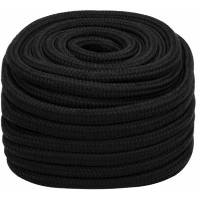 vidaXL Rolo de corda de barco trançada linha poliéster 6 mm x 50 m vidaXL Rolo de corda de barco trançada linha poliéster 6 mm x 50 m