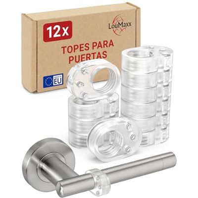 LouMaxx Tope Manilla porta conjunto de 12 Topes transparentes para anilhas de portas e janelas, protetor cabo para porta de silicone, proteção contra choques LouMaxx Tope Manilla porta conjunto de 12 Topes transparentes para anilhas de portas e janelas, protetor cabo para porta de silicone, proteção contra choques