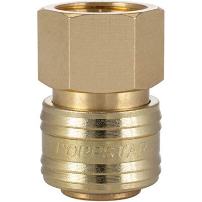 POPPSTAR Conectores rápidos de ar comprimido, diâmetro nominal 7,2 mm com rosca interna (fêmea) de 1/2 polegadas para conexão de ar comprimido POPPSTAR Conectores rápidos de ar comprimido, diâmetro nominal 7,2 mm com rosca interna (fêmea) de 1/2 polegadas para conexão de ar comprimido