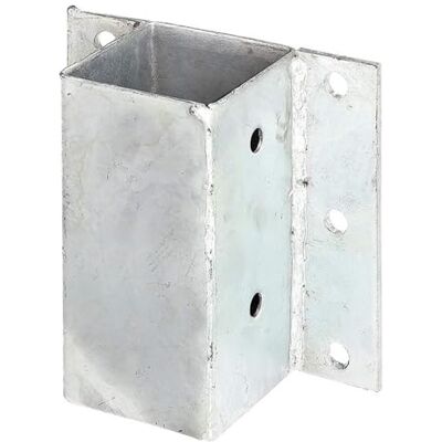 Suinga Âncora de parede metálica quadrada 9 x 9 x 15 cm âncora metálica galvanizada parede para postes suporte para poste de madeira, cinzento Suinga Âncora de parede metálica quadrada 9 x 9 x 15 cm âncora metálica galvanizada parede para postes suporte para poste de madeira, cinzento