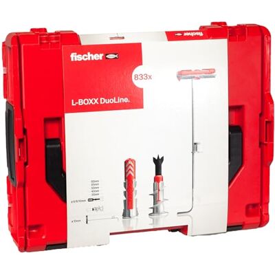 fischer Mala de tacos e parafusos DUOPOWER, DUOTEC e DUOBLADE sistema de fixação profissional, montagem em concreto, tijolo, PLADUR® e madeira, 883 unidades fischer Mala de tacos e parafusos DUOPOWER, DUOTEC e DUOBLADE sistema de fixação profissional, montagem em concreto, tijolo, PLADUR® e madeira, 883 unidades