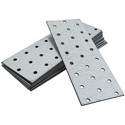 OMIdeas 10 placas perfuradas (160 x 60 x 2) placas de união planas de aço placa de montagem suporte de fixação galvanizado OMIdeas 10 placas perfuradas (160 x 60 x 2) placas de união planas de aço placa de montagem suporte de fixação galvanizado