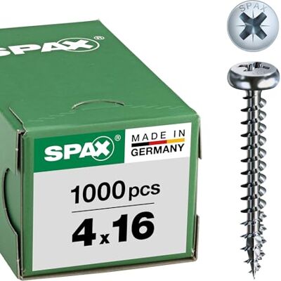 SPAX 0/1031/001/4,0/16/ /01 Parafuso para gesso (aço, 4 milímetros, 4 x 16 mm) SPAX 0/1031/001/4,0/16/ /01 Parafuso para gesso (aço, 4 milímetros, 4 x 16 mm)