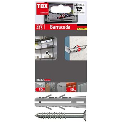 TOX Taco expansível Barracuda 8 x 40 mm + parafuso, 10 peças, 013701061 TOX Taco expansível Barracuda 8 x 40 mm + parafuso, 10 peças, 013701061