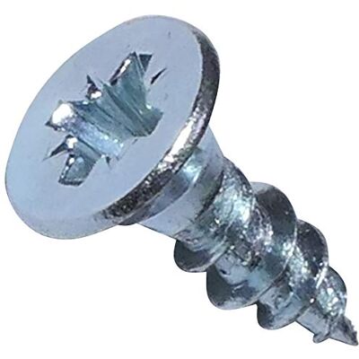 AERZETIX Conjunto de 100 Parafuso para madeira Ø 3 x 10 mm, aço galvanizado, metal cabeça fresada, impressão Cruciforme Pozidriv cor prata C44781 AERZETIX Conjunto de 100 Parafuso para madeira Ø 3 x 10 mm, aço galvanizado, metal cabeça fresada, impressão Cruciforme Pozidriv cor prata C44781