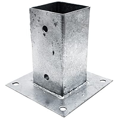 DOJA Barcelona Ancoragem poste quadrado, 71 x 71 mm, aço galvanizado, base poste com base parafusável, âncora quadrada para postes de madeira, cercas para jardim, canteiros, varão cortinas DOJA Barcelona Ancoragem poste quadrado, 71 x 71 mm, aço galvanizado, base poste com base parafusável, âncora quadrada para postes de madeira, cercas para jardim, canteiros, varão cortinas