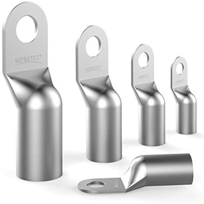 AUPROTEC Conjunto de 4 terminais de cabo de 50 mm², diâmetro do furo: M8, conectores de cabo SC não isolados de cobre estanhado AUPROTEC Conjunto de 4 terminais de cabo de 50 mm², diâmetro do furo: M8, conectores de cabo SC não isolados de cobre estanhado